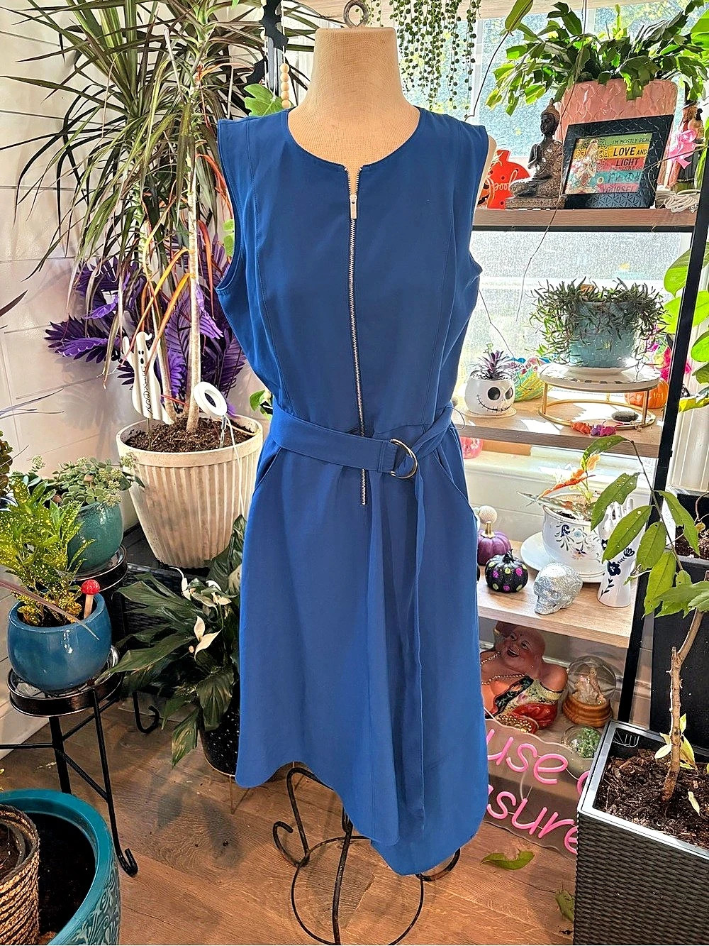 Taylor Blue Midi Dress Size 12 Like New
